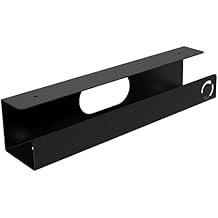 Oeveo Under Desk Cable Management Tray CMT-133 Made in USA, Heavy-Duty Metal | Easy Installation, Organize & Hide Cords, Power Strips, and Adapters 14L x 3D x 3H inches (Single)