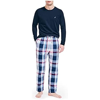 Nautica Mens Soft Woven 100% Cotton Elastic Waistband Sleep Pajama Pant