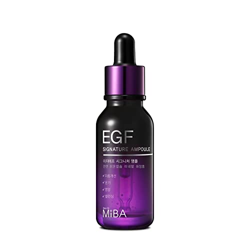 MIBA EGF Signature Ampoule 20ml  0.68 fl.oz Skin apex that wakes up with one drop, EGF peptides, Night Serum, Watery, Light Texture