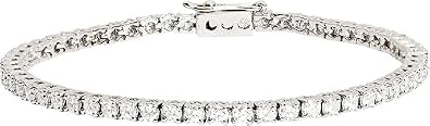 5 CT EF-VS1 Lab Grown Diamond Tennis Bracelet Illusion Setting, 14K White Gold, 7.5 Inch Elegant Fine Jewelry