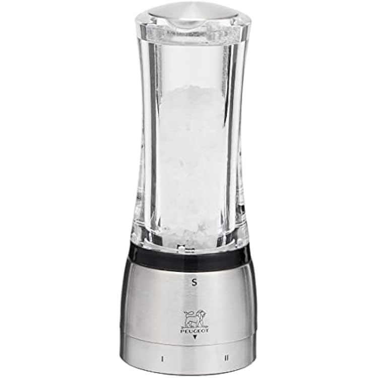 Peugeot 25434 Daman USelect Shaftless 6.5 Inch Salt Mill, Stainless Steel