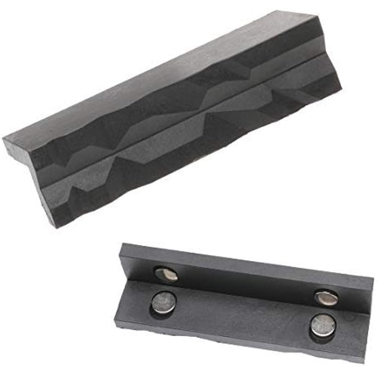 DEF 4 Vise Jaws Pads with magnetic, Soft Vice Jaws Cover, Multi-Purpose Protector for Any Metal Bench Vice, Set of 2, inch, Black