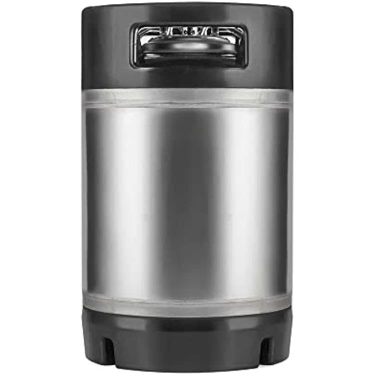 TMCRAFT New 2.5 Gallon Ball Lock Keg, Stainless Steel Beer Keg with Dual Rubber Handle for Home Brew