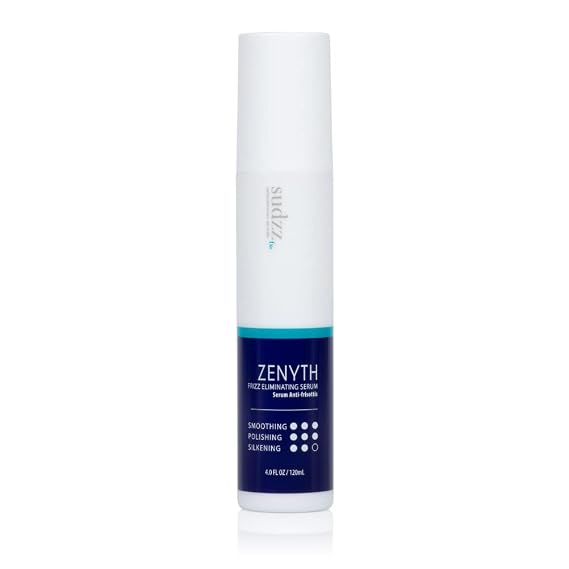 SUDZZFX Zenyth Frizz Eliminator Serum - Heat Protector, Smoothing Styling Serum for Damaged Hair - 4 Fl Oz