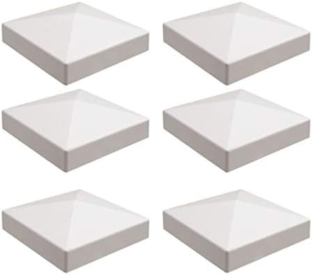 PVC Flat (Pyramid) External Post Cap 5" x 5" (6 Pieces)