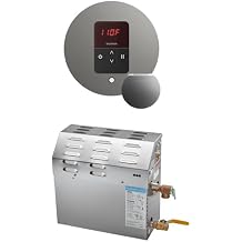 Mr Steam MS 6kW (6000W) Steam Shower Generator Package w/round iTempo Control in Satin Steel