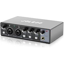 USB Audio Interface, 24-Bit/192kHz Plug & Play Sound Card for Recording XLR/Line In, Headphone Out, Low Latency, Compatible with PC, Mac, Smartphone