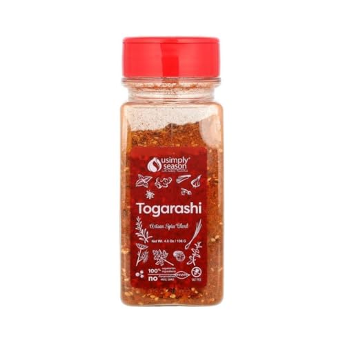 USimplySeason Togarashi Spice 4.8 oz - Japanese-Inspired Flavor for Culinary Creations, Ideal for Seasoning, Marinades, Rubs - No Salt, Vegan, Non-GMO, Made in USA - One Bottle