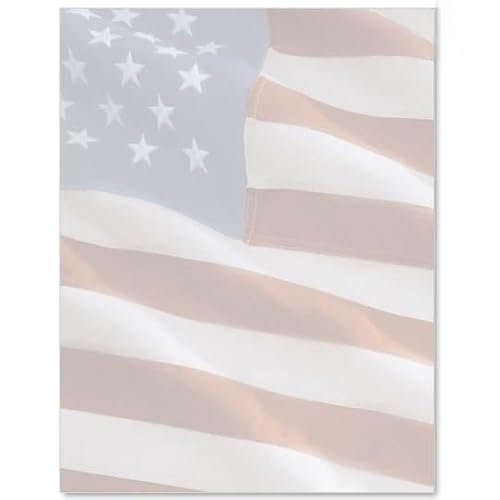 PaperDirect Patriotic Stars and Stripes Border Paper, Vintage American Flag Design with Blue Stars and Red Stripes, 8.5 x 11, Acid-Free, Perfect for Letters, Scrapbooks, Cards, 25 Sheets
