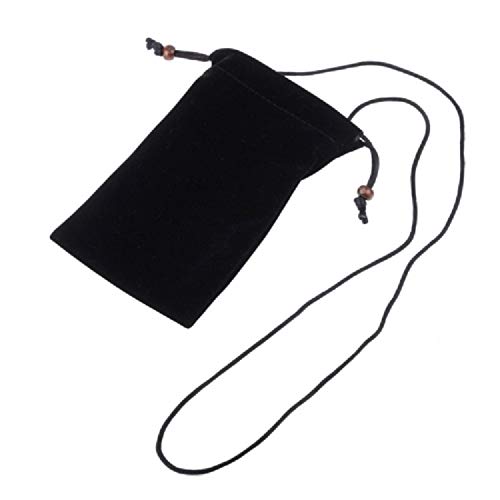 Case Cover with Chain and Loop Closure Soft Cloth Flannel Carrying Bag for Nokia E72 Compatible with Devices - Black