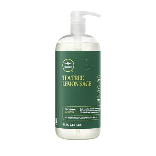 Tea Tree Lemon Sage Thickening Shampoo, Builds Body  Boosts Volume, For Fine Hair