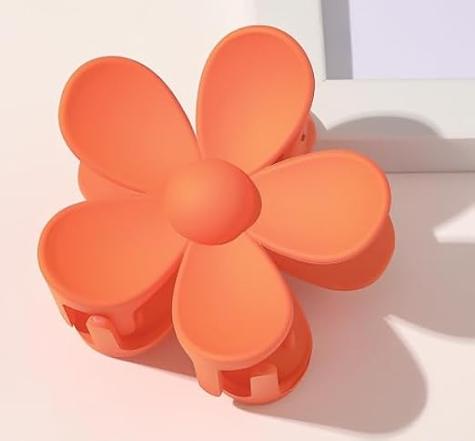 1 Pc Tangerine Candy Colored Hair Claw Clips Flower Hair Clips Big Cute Claw Clips, Thick Hair, Scrub, Hair Clip Sweet Flower Clip and Barrettes