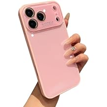 Caseative Crystal Camera Protection Solid Color Compatible with iPhone Case (Pink,iPhone 17 Pro Max)
