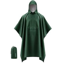 iCreek Hooded Rain Poncho Packable Unisex Raincoat Jacket with Pocket Waterproof Lightweight for Hiking, Camping, Outdoor