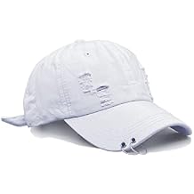 Unisex Ripped Distressed Denim Ring Baseball Cap Hip Hop Vintage Dad Hat Adjustable