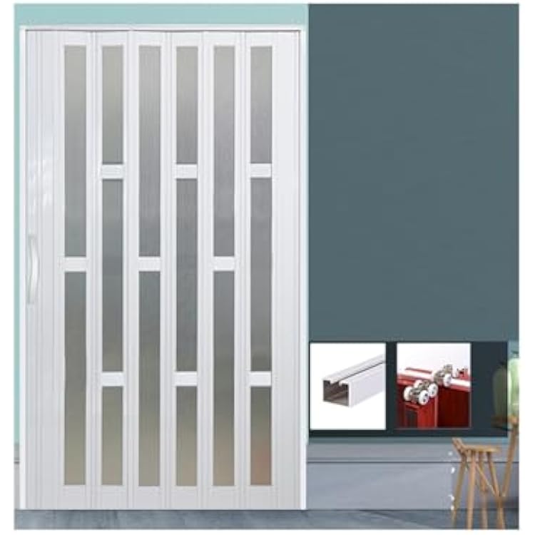 Accordion Folding Door Accordion Door Metal Multifold Interior Gate for Laundry Room, Bedroom, Or Bathroom, No Drill Aluminum Frame with LockWxH 72x80in 183x203cm
