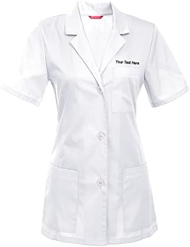 Womens Custom Personalized 29 Inch Consultation Short Sleeve Lab Coat