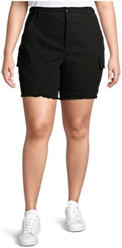 Terra & Sky Black Soot Plus Size Utility Shorts - 22