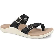 Gravity Defyer Women's GDEFY Yontal Leather Fashion Sandal - VersoShock Proven Performance Orthotic Slides