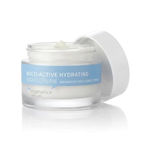 Cosmedica Hydrating Night Cream for Face & Neck Anti-Aging Moisturizer with Hyaluronic Acid, Shea Butter & Glycolic Acid, Reduces Wrinkles & Dark Spots for Dry & Sensitive Skin, 2 oz