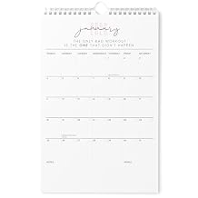 Karto Fitness Motivation Wall Calendar 2026 - Vertical 11x17 inch January 2026 to June 2027 - Boost Your Productivity and Easy Planning with the Aesthetic Motivational Calendar - Pink