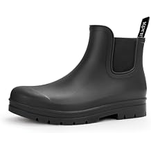 Ankle Rain Boots for Women Waterproof, Short Womens Rubber Chelsea Rainboots, Garden Shoes for Mud Barn Gardening Yard Farm Work