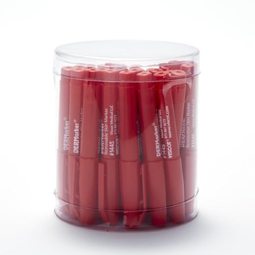 Viscot Mini EZ Removeable Ink Skin Marker Red 30 Pack