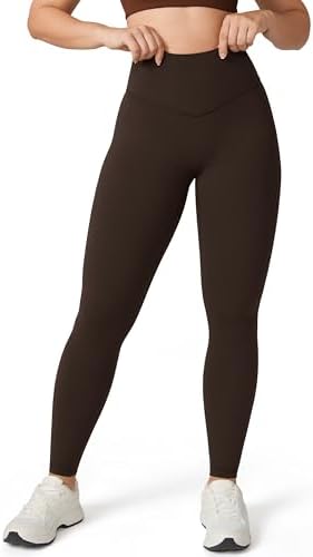 Hugcurve No Front Seam Full Length High Waisted Workout Leggings for Women Buttery Yoga Pants Athletic Tights - 28''