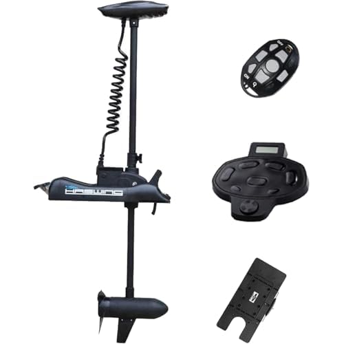 AQUOS Haswing CaymanB Electric Bow Mount 12V Saltwater & Freshwater Trolling Motor - 55lbs Thrust, 54in Shaft, with Wireless Remote & Wireless Foot Control, Quick Release Bracket