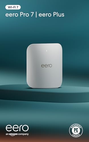 Amazon eero Pro 7 wifi router with eero Plus annual auto-renews - Supports internet plans up to 5 Gbps, Coverage up to 2,000 sq. ft., 1-pack