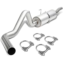 Stainless Steel Cat Back Exhaust System with 3" Rounded Tip Muffler Compatible with 2004-2005 Dodge Ram 1500 5.7L V8 Crew Cab