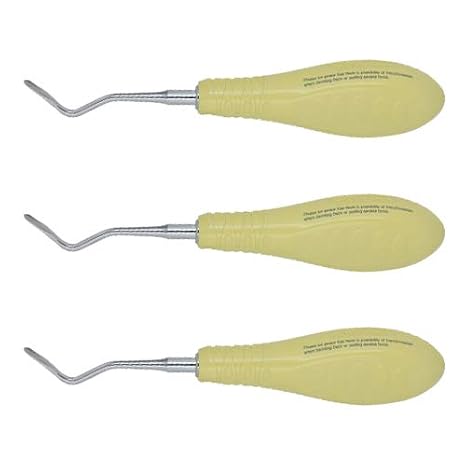 OSUNG Luxating Elevator, Compound Curved, Plastic handle, 3ELL50K, 3 pcs