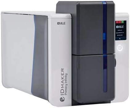 ID Maker Infinity 2 Sided ID Card Printer Fast 300600 DPI PVC Badge Printer with Rewritable Card Technology and Touchscreen Display