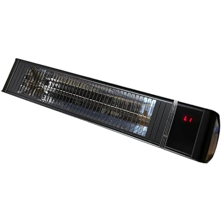 SunWave 2000-Watt Black Carbon LED Screen Infrared Patio Heater, Wireless Remote Controlled with 6 Heat Levels, Electric 220-240v Residential or Commercial by Muskoka Lifestyle Products