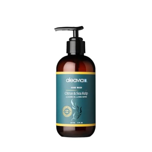 Aleavia Microbiome Friendly Hand Wash Citrus & Sea Kelp Microbiome Friendly Cleanser Vegan, Plant-Based Formula Packed with Prebiotics 8 oz.