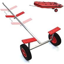 Boat Trailer Dolly, Carbon Steel Trailer Mover with 96''-116'' Adjustable Length, for Moving Kayak Motorboat Fishing Boat, 600lbs Load Capacity