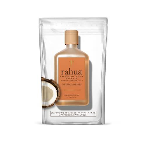 Rahua Enchanted Island Shampoo Refill, Vegan, Sulfate Free Nourishing Shampoo with Biotin, All Hair Types, Supports Healthy Growth & Shine, Coconut Guava Scent, Hair Care for Men & Women, 9.5 Fl Oz