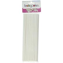 BabyCakes LL50LG 50 Count Paper Treat Sticks, 6", White
