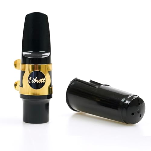 Libretto Alto Saxophone Mouthpiece Kit, Giftable Standard Mouthpiece Set: ABS Mouthpiece, Plastic Cap, Gold Lacquered Ligature. Finely Designed for Beginner and Student