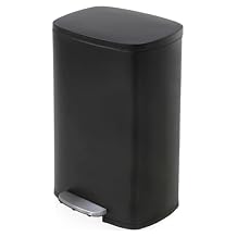 BestMassage 13 Gallon (50L) Stainless Steel Trash Can with Lid, Removable Inner Bucket, Foot Pedal, Soft Close for Home, Kitchen, Office