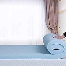 2-Inch Memory Foam Mattress Topper Queen Size Cooling & Breathable CertiPUR-US Certified Soft Gel Infused Foam Mattress Pad Blue