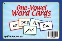 One-Vowel Word Cards - Abeka 4 to 5 Year Old Kindergarten Phonics Reading Program Teaching Aid Flash Cards