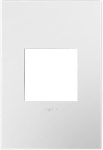 Legrand adorne Gloss White on White Backplate, 1-Gang Wall Plate | 10 Pack | AWP1G2WHW10-10PK