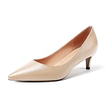 YODEKS Women's Kitten Heel Pumps Pointed Toe Low Heel Pumps Slip on Comfort Dress Shoes 2 Inches Heels for Party Wedding Dress