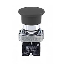 40MM Mushroom Head Button Switch XB2-BC21 XB2-BC31 XB2-BC42 XB2-BC51 XB2-BC61 Self-Reduction Button Switch(XB2-BC21 Black)