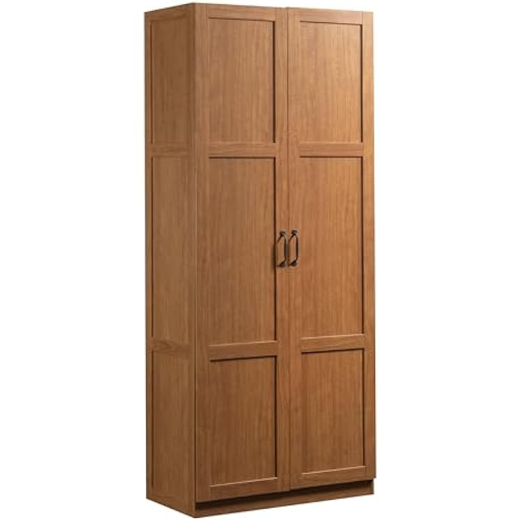 Sauder Select Storage Cabinet, Pantry Cabinet Kitchen Storage with Adjustable Shelves, Bathroom Storage Cabinet, in Highland Oak