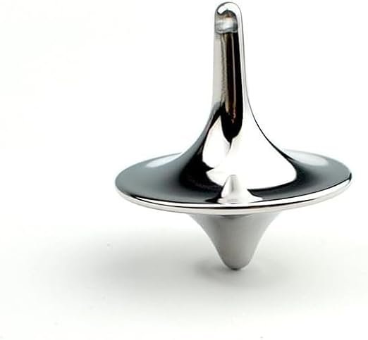 Silver Accurate Spinning Top,Portable Precision Metal Spinner Top Premium Exquisite Perfect Balance Desktop Gyro Vintage Totem Spinning Top Desk Little Fidget Decoration,Spinning Tops