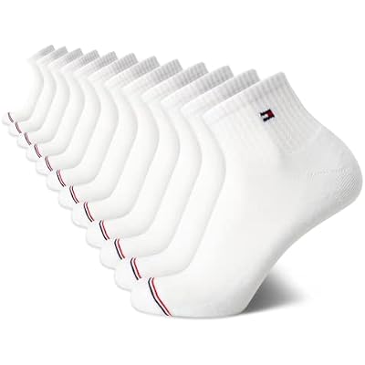 Tommy Hilfiger Mens Cushion Quarter Cut Ankle Socks 12-Pack