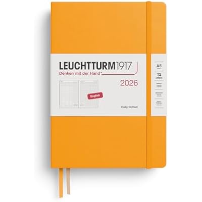 LEUCHTTURM1917 - Daily Planner 2026, Hardcover, Medium A5, Dotted, Rising Sun Jan 1 - Dec 31, 2026