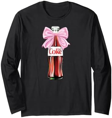 Diet Coke - Classic Bottle with Pink Coquette Bow Long Sleeve T-Shirt